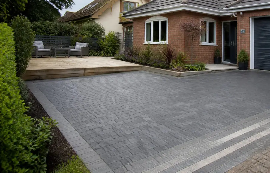 Hard landscaping, patio and driveway project by Kingston Contractors in West Sussex